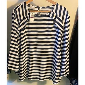 NWT Van Heusen Navy and white striped blouse